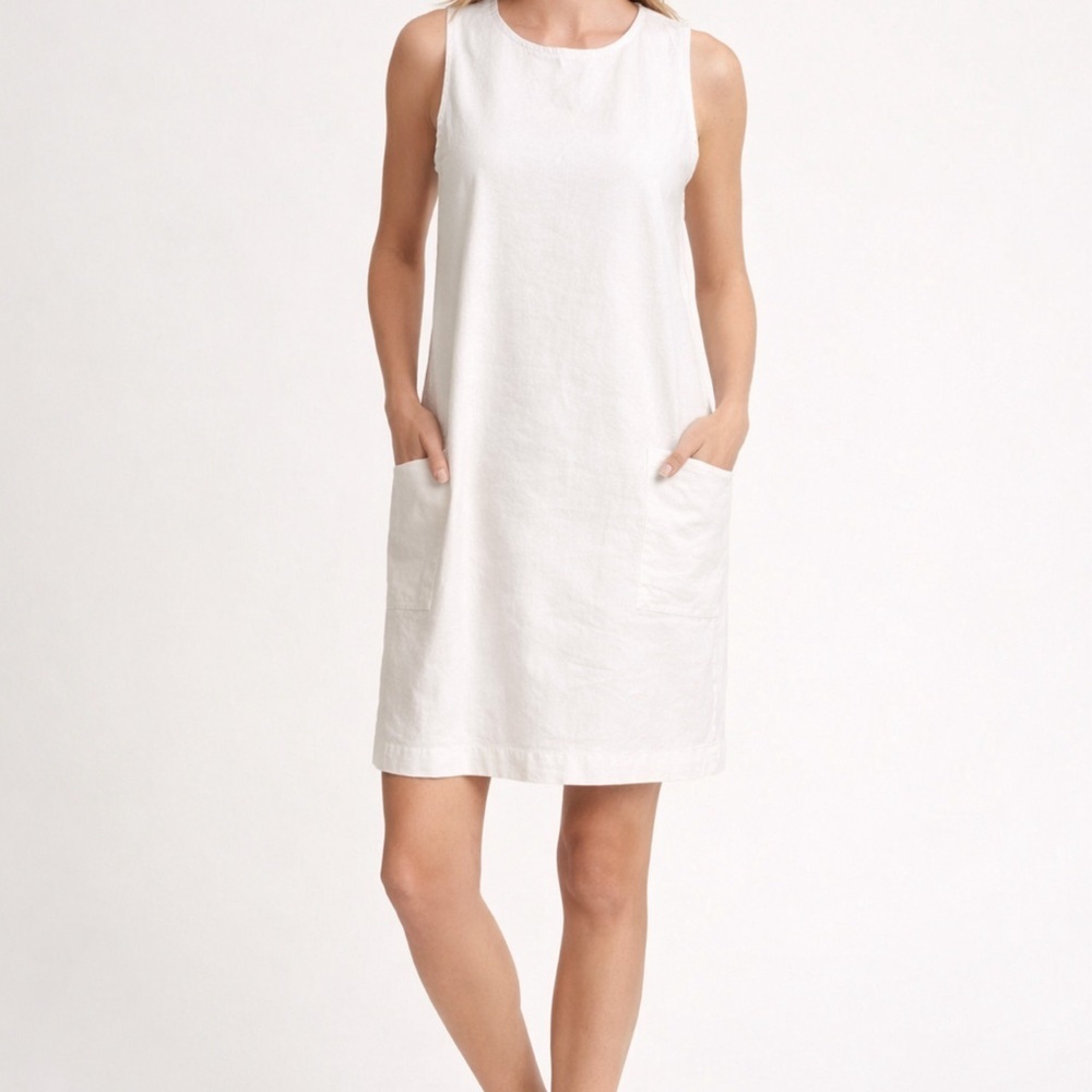 Halston Heritage Ivory Sleeveless Shift Dress